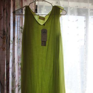 Green V Neck Summer Dress - Small